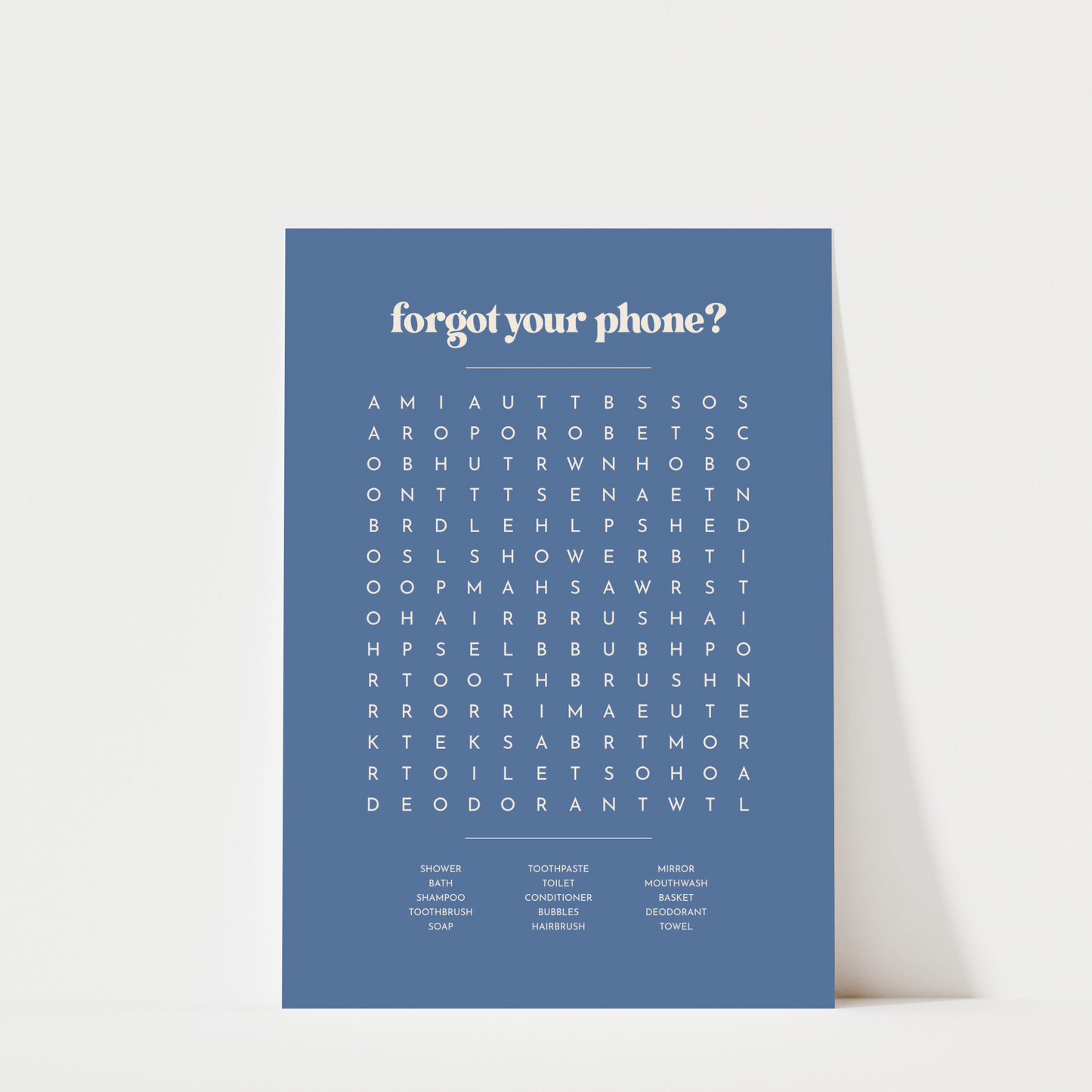 Bathroom Word Search - Bathroom Wall Art
