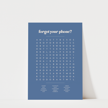 Bathroom Word Search - Bathroom Wall Art