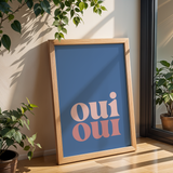 Oui Oui Blue Bathroom Print