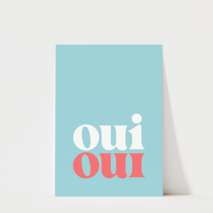 Oui Oui Blue - Bathroom Wall Art