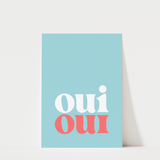 Oui Oui Blue Bathroom Print