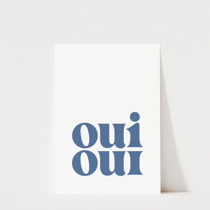 Oui Oui Blue - Bathroom Wall Art