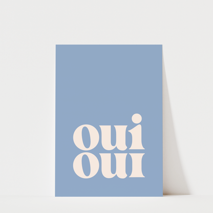 Oui Oui Blue - Bathroom Wall Art