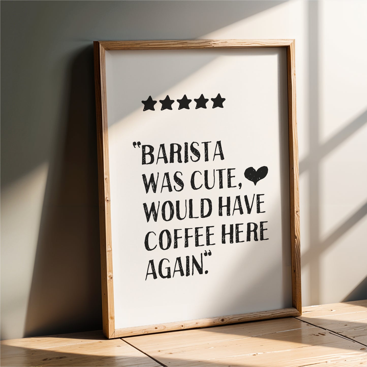 Barista Was Cute - Coffee Wall Art Print - White