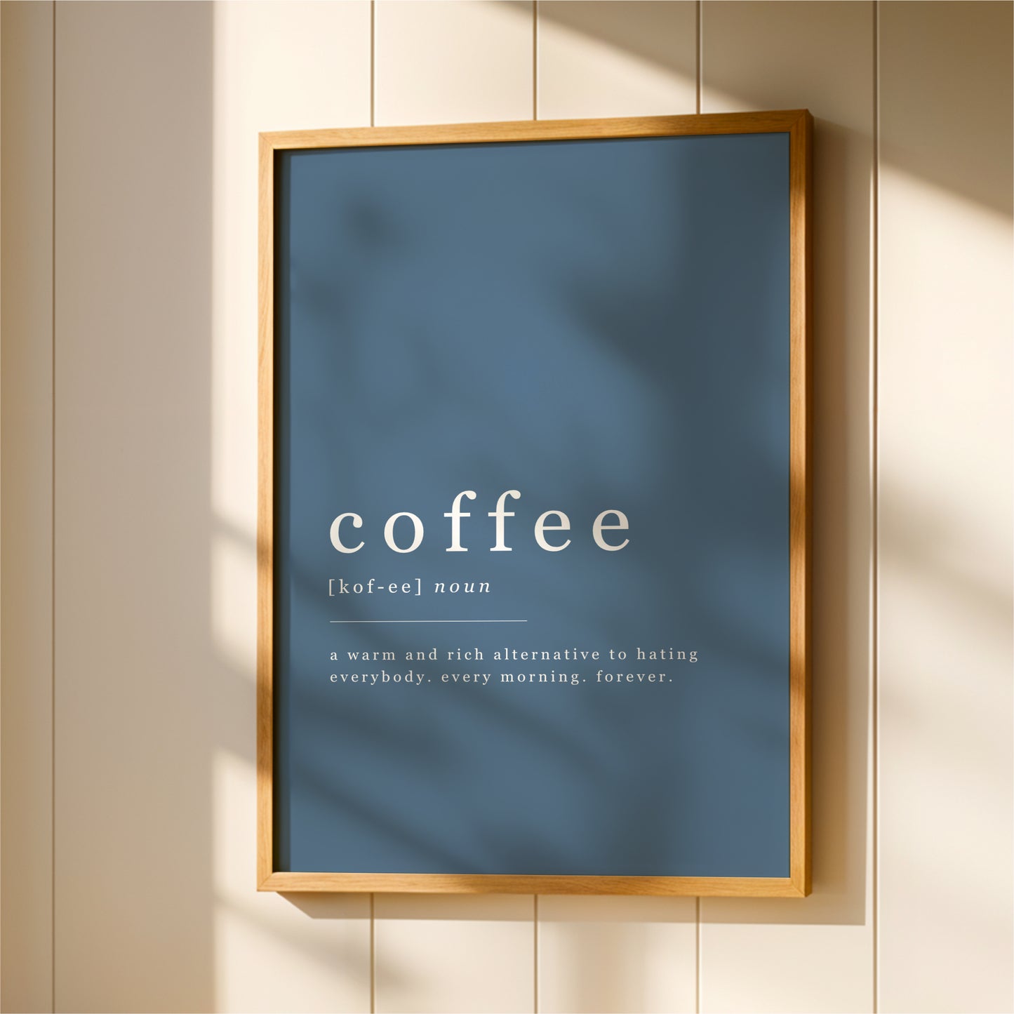 Coffee Definition - Coffee Wall Art Print - Blue