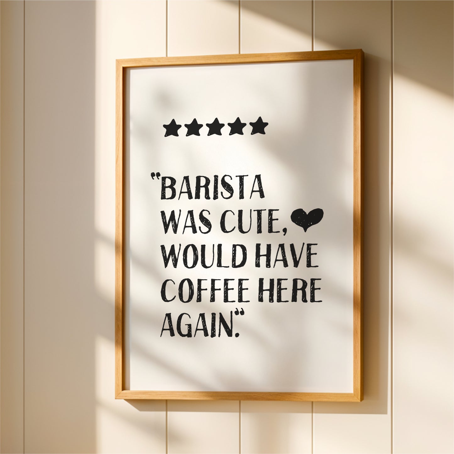 Barista Was Cute - Coffee Wall Art Print - White