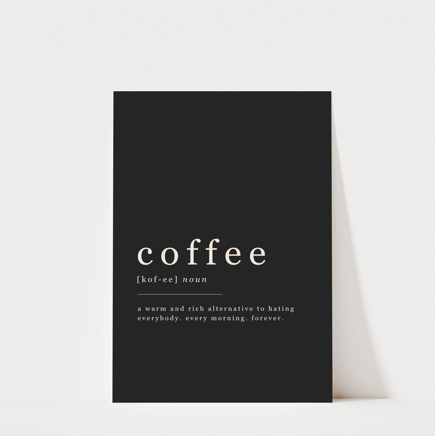 Coffee Definition - Coffee Wall Art Print - Black