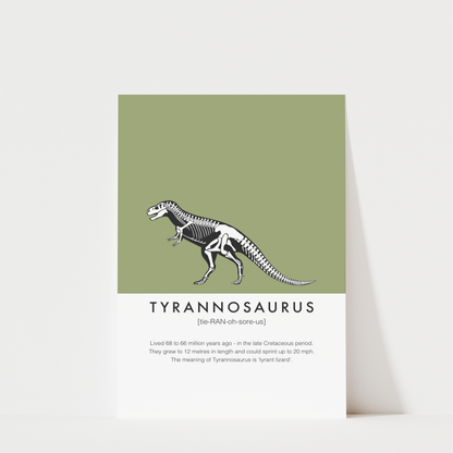 Tyrannosaurus Rex Fact Print | Dino Nursery Decor