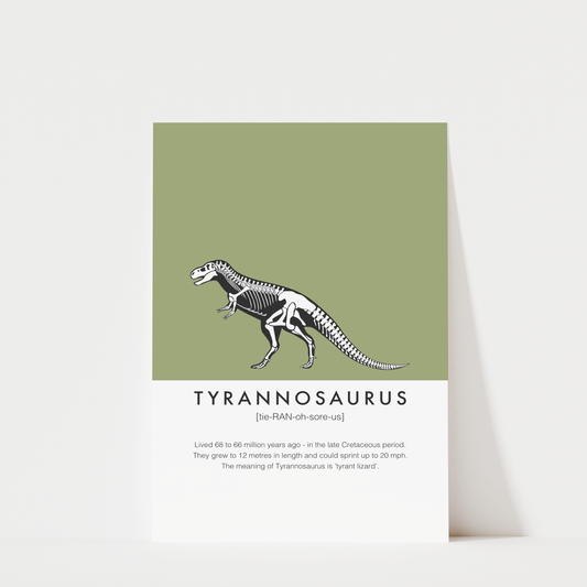 Tyrannosaurus Rex Fact Print | Dino Nursery Decor