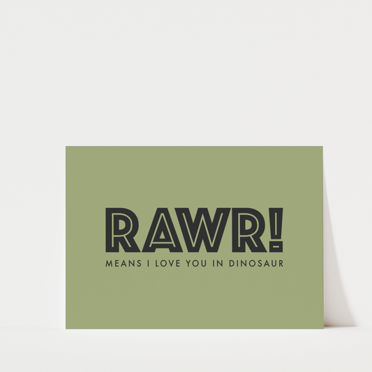 Rawr - Dinosaur Print - Kids Wall Art