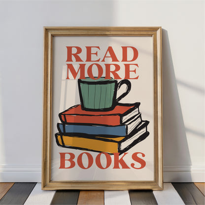 Read More Books Wall Art – Book Lover Gift and Reading Nook Decor