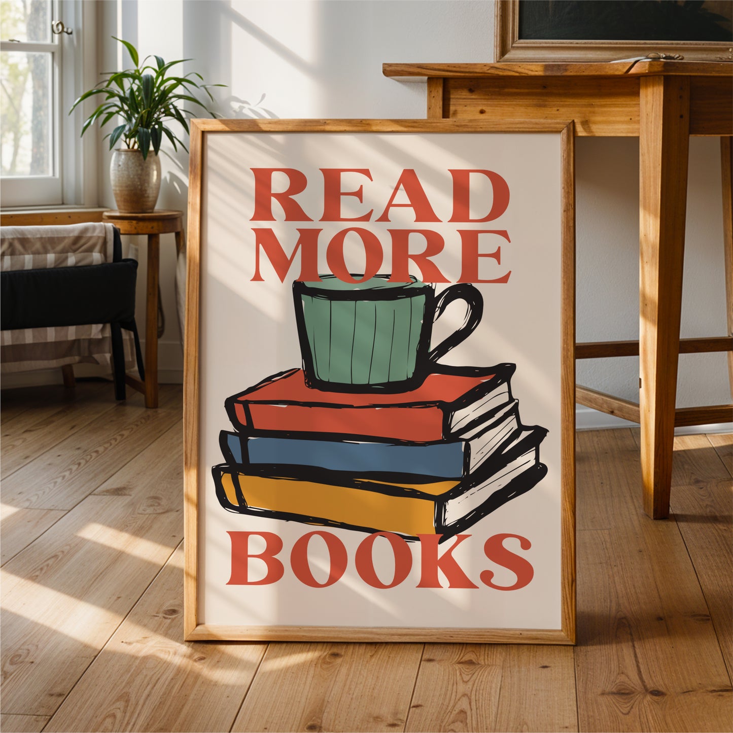 Read More Books Wall Art – Book Lover Gift and Reading Nook Decor