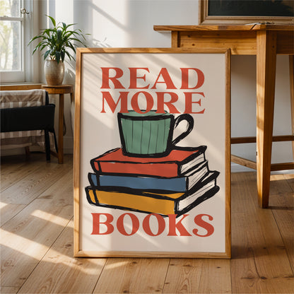 Read More Books Wall Art – Book Lover Gift and Reading Nook Decor