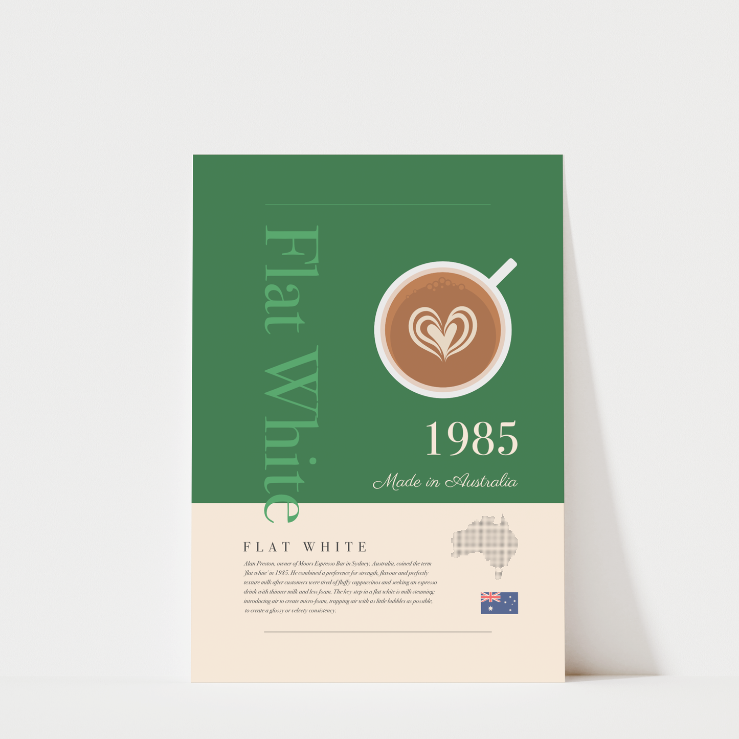 Flat White History - Coffee Wall Art Print