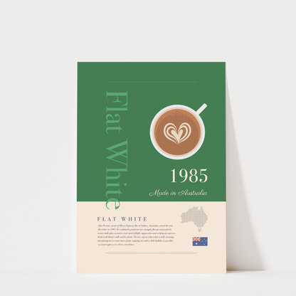 Flat White History - Coffee Wall Art Print