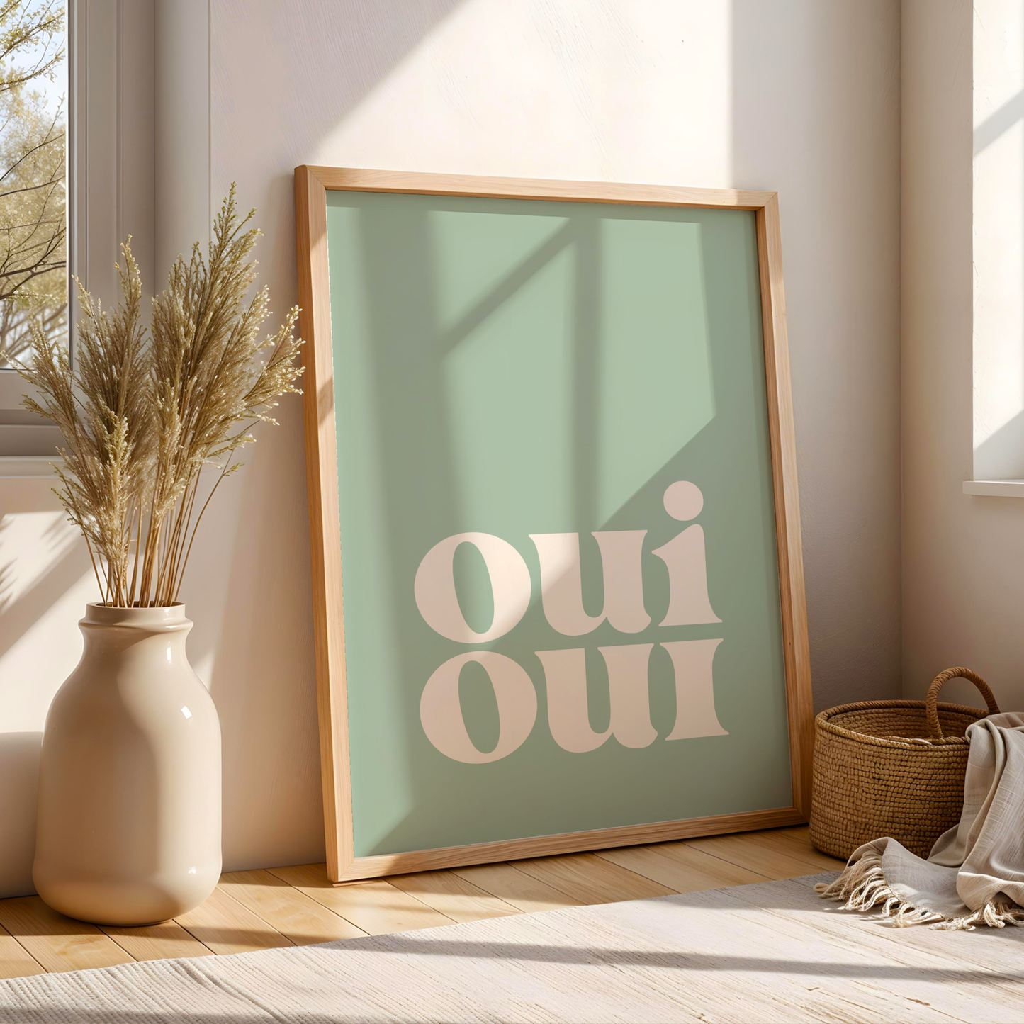 Oui Oui Green - Bathroom Wall Art