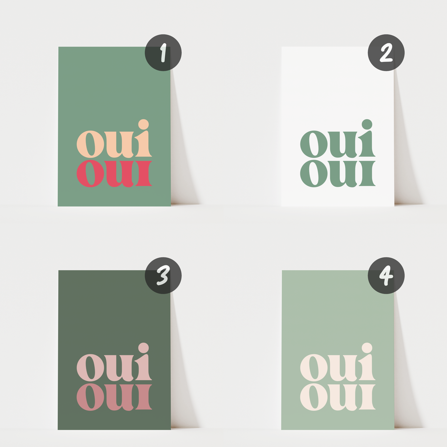 Oui Oui Green - Bathroom Wall Art