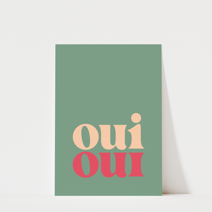 Oui Oui Green - Bathroom Wall Art