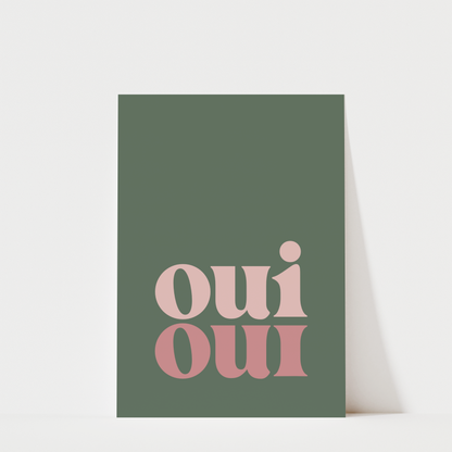 Oui Oui Green - Bathroom Wall Art