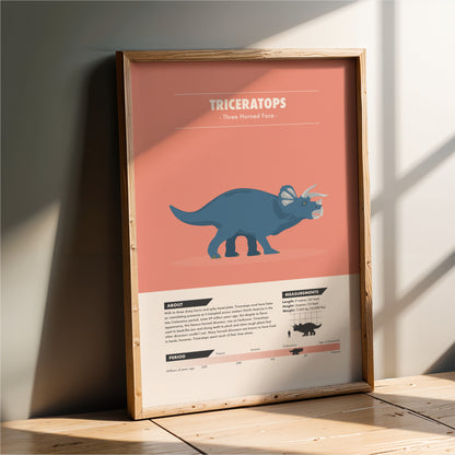 Triceratops Dinosaur Print - Kids Wall Art