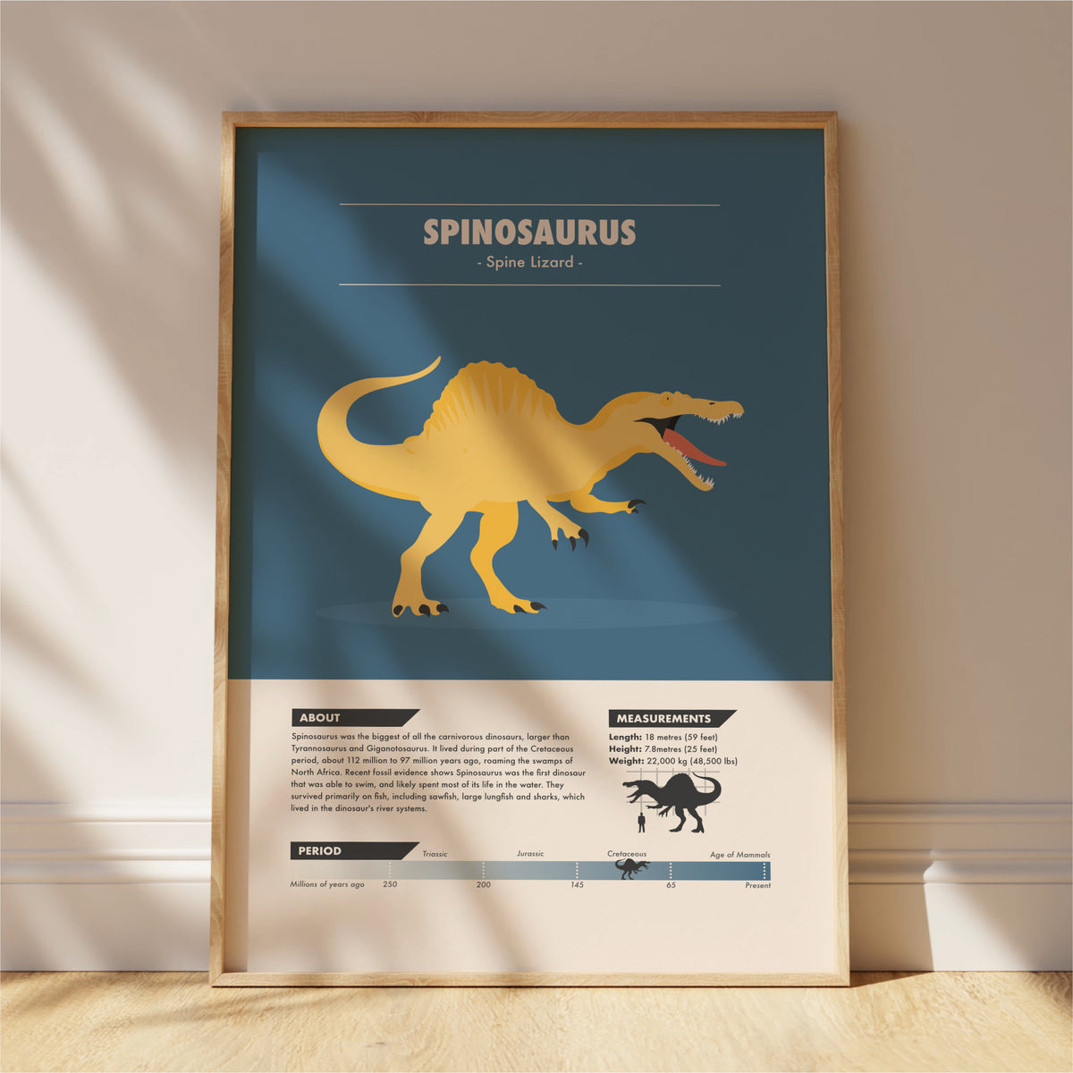 Spinosaurus Dinosaur Print - Kids Wall Art