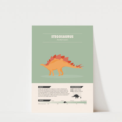 Stegosaurus Dinosaur Print - Kids Wall Art