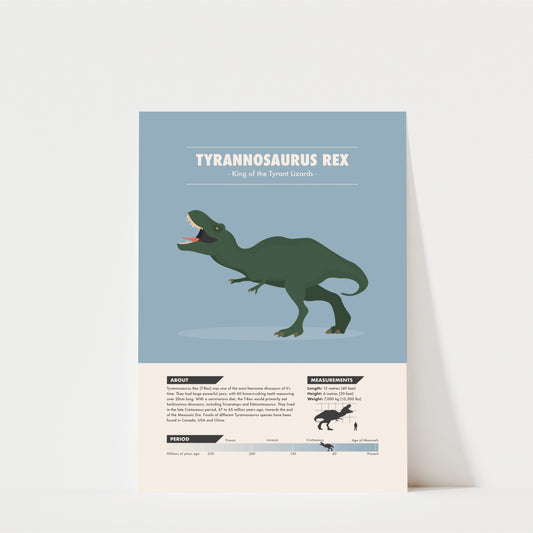 T-Rex Dinosaur Print - Kids Wall Art