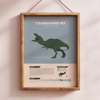T-Rex Dinosaur Print - Kids Wall Art