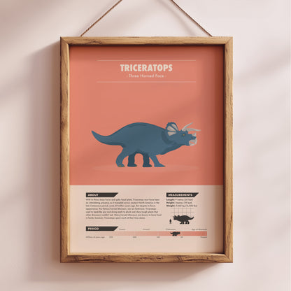 Triceratops Dinosaur Print - Kids Wall Art