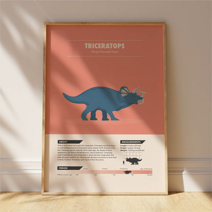 Triceratops Dinosaur Print - Kids Wall Art