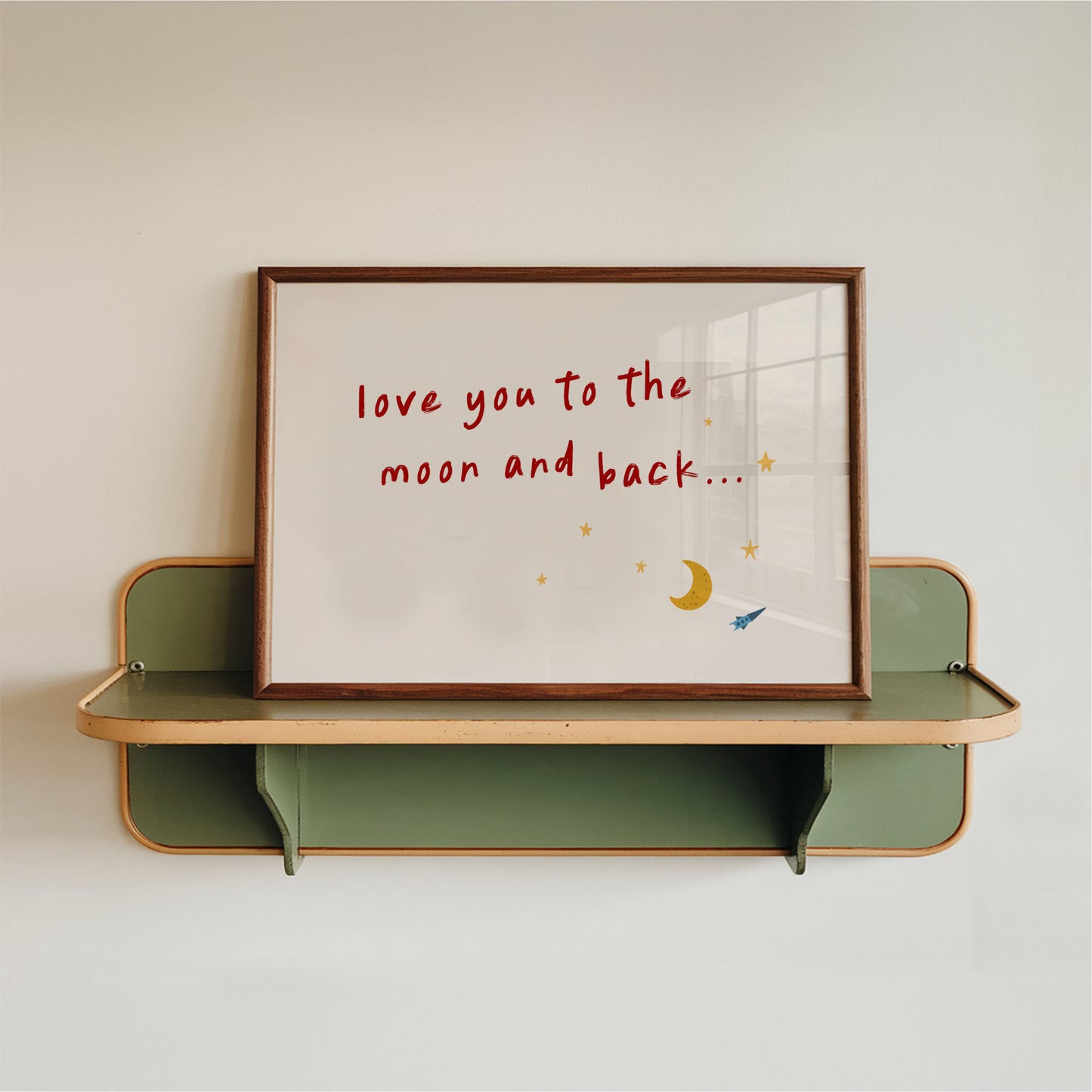Love You to the Moon and Back Wall Art Print – Nursery Quote for Baby Room