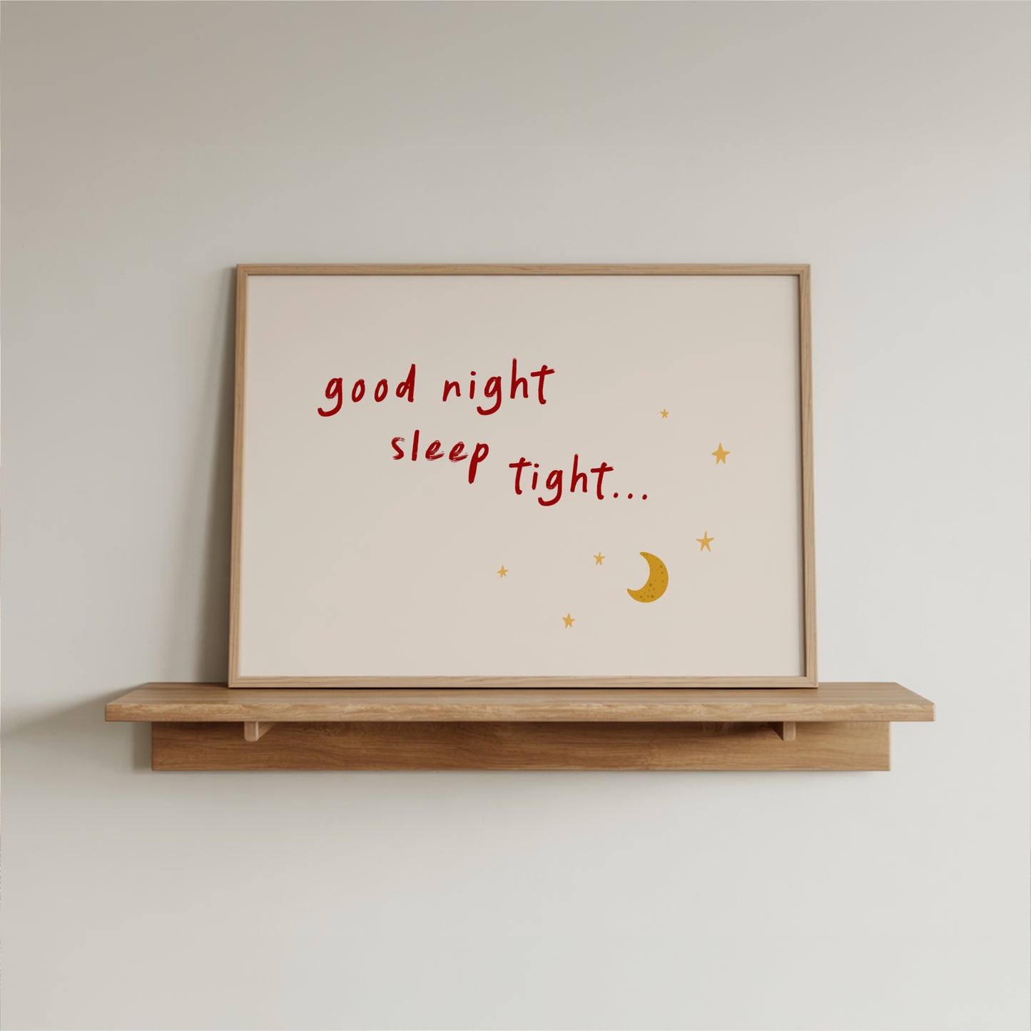 Good Night Sleep Tight Nursery Wall Art – Bedtime Quote Print for Kids Room