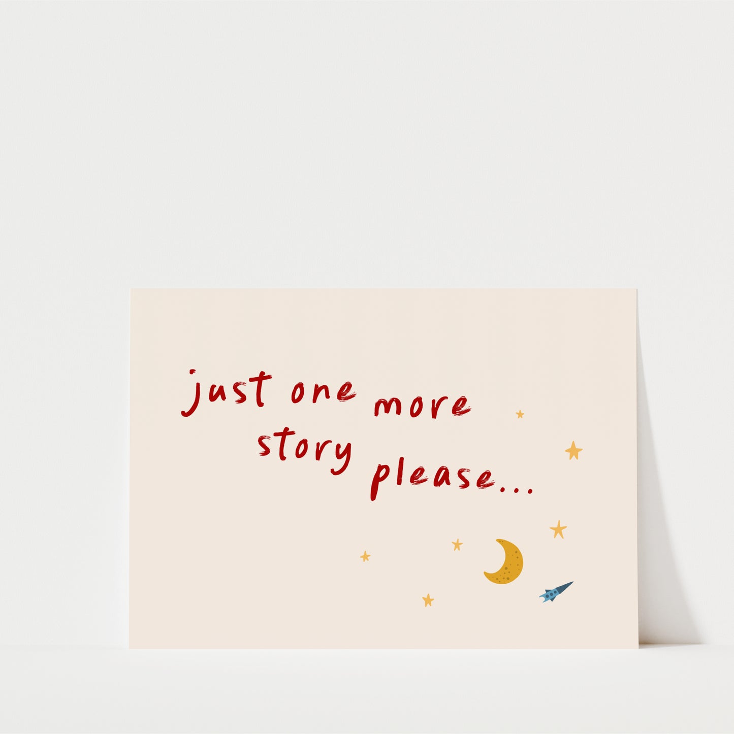 Just One More Story Please Wall Art – Nursery Quote Print for Kids Bedroom