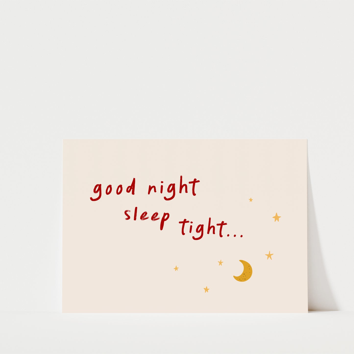 Good Night Sleep Tight Nursery Wall Art – Bedtime Quote Print for Kids Room