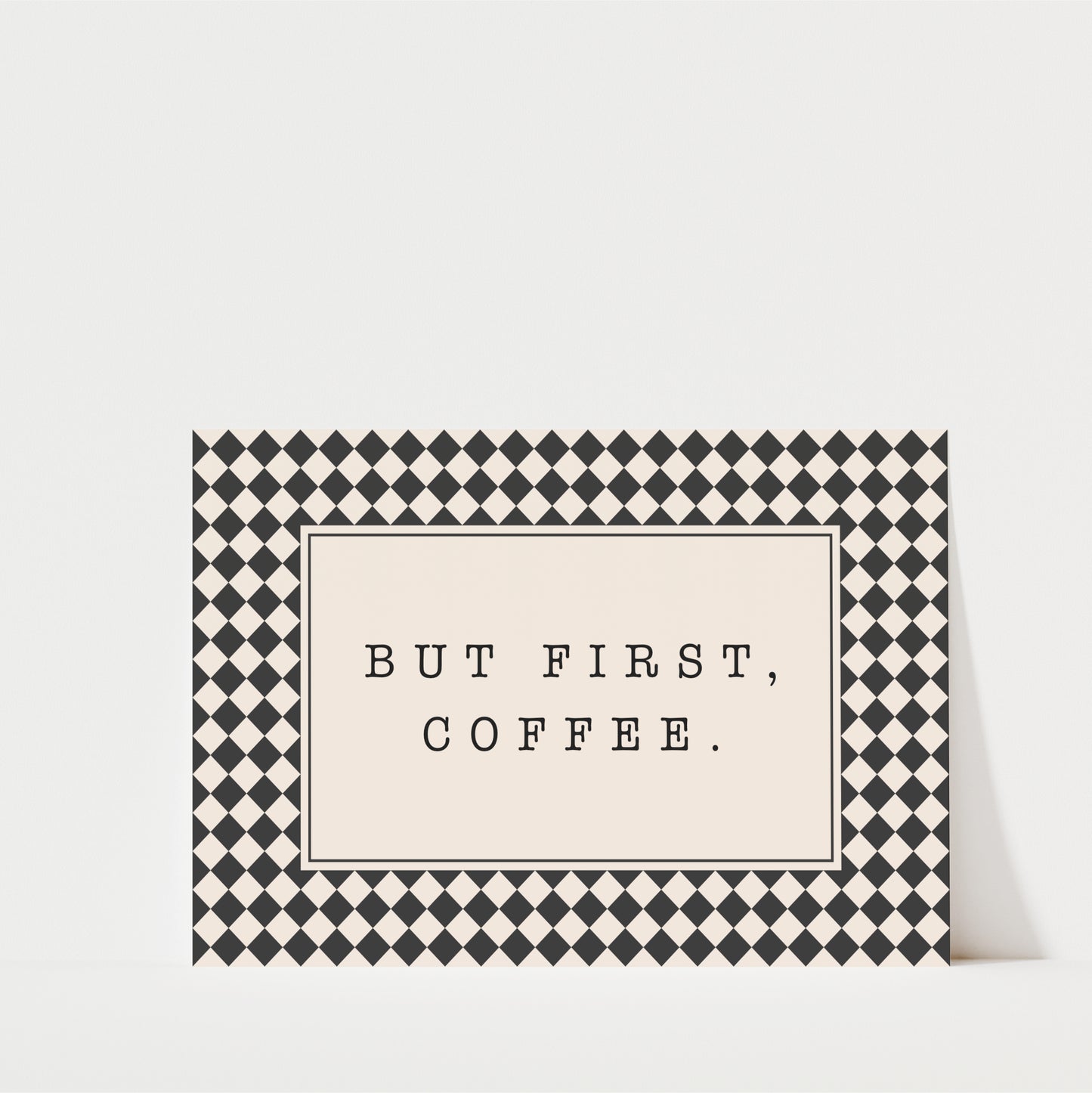 But First Coffee Diamonds - Coffee Wall Art Print (Landscape)