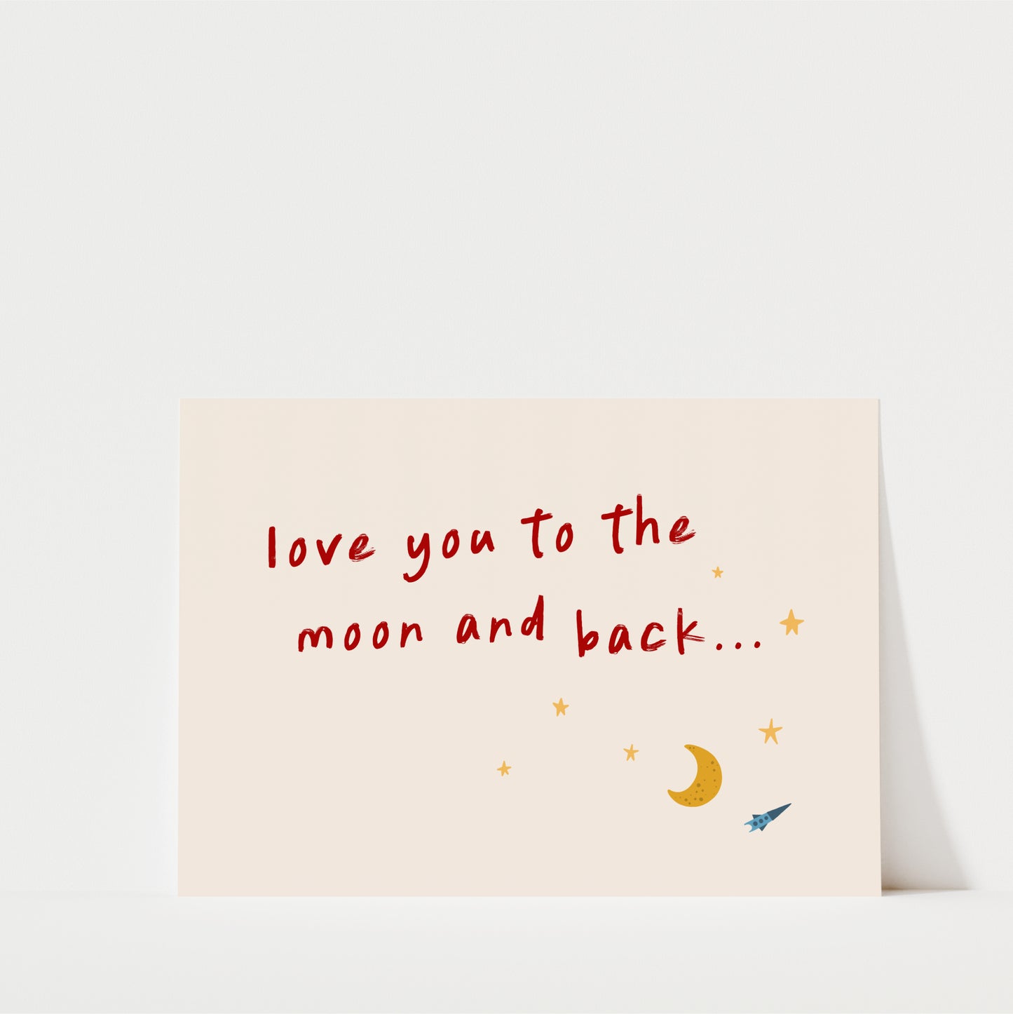 Love You to the Moon and Back Wall Art Print – Nursery Quote for Baby Room