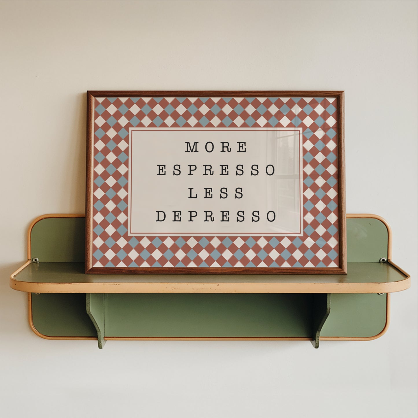 More Espresso Less Depresso Diamonds - Coffee Wall Art Print (Landscape)
