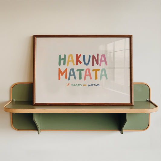 Hakuna Matata Landscape Print – Colourful Kids Room Wall Art
