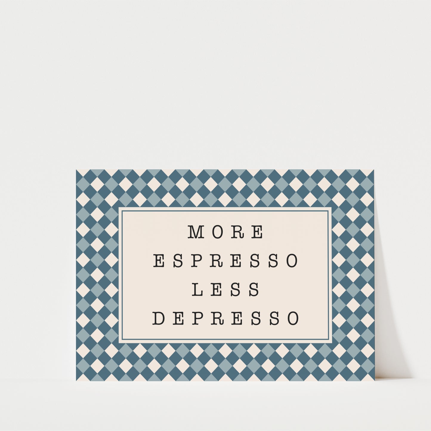 More Espresso Less Depresso Diamonds - Coffee Wall Art Print (Landscape)