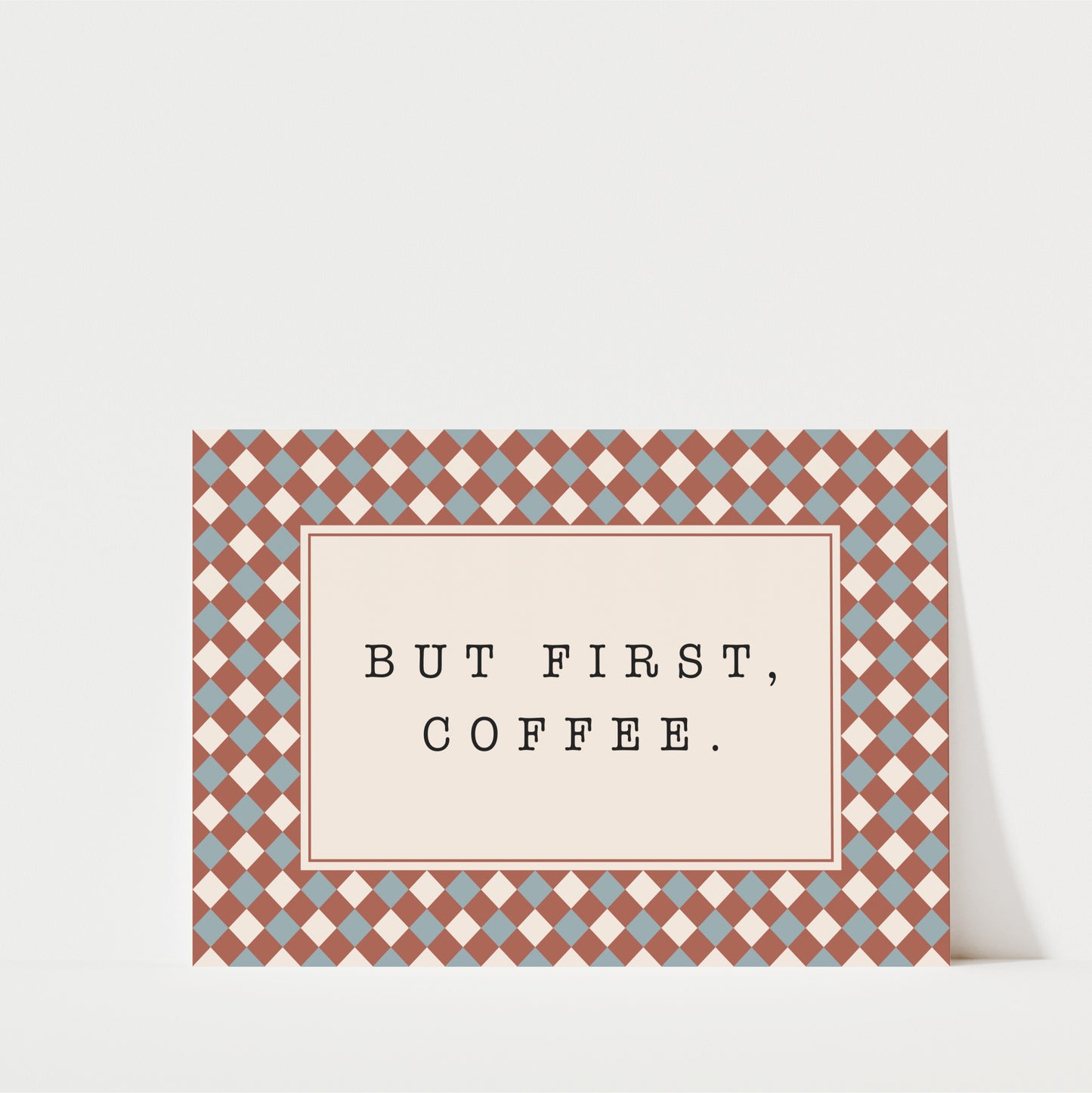 But First Coffee Diamonds - Coffee Wall Art Print (Landscape)