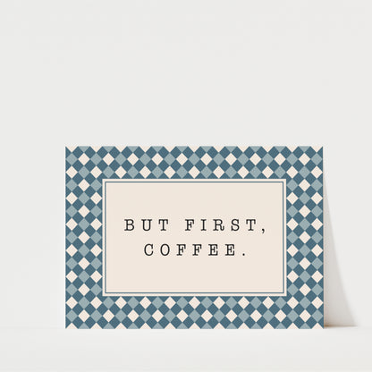 But First Coffee Diamonds - Coffee Wall Art Print (Landscape)