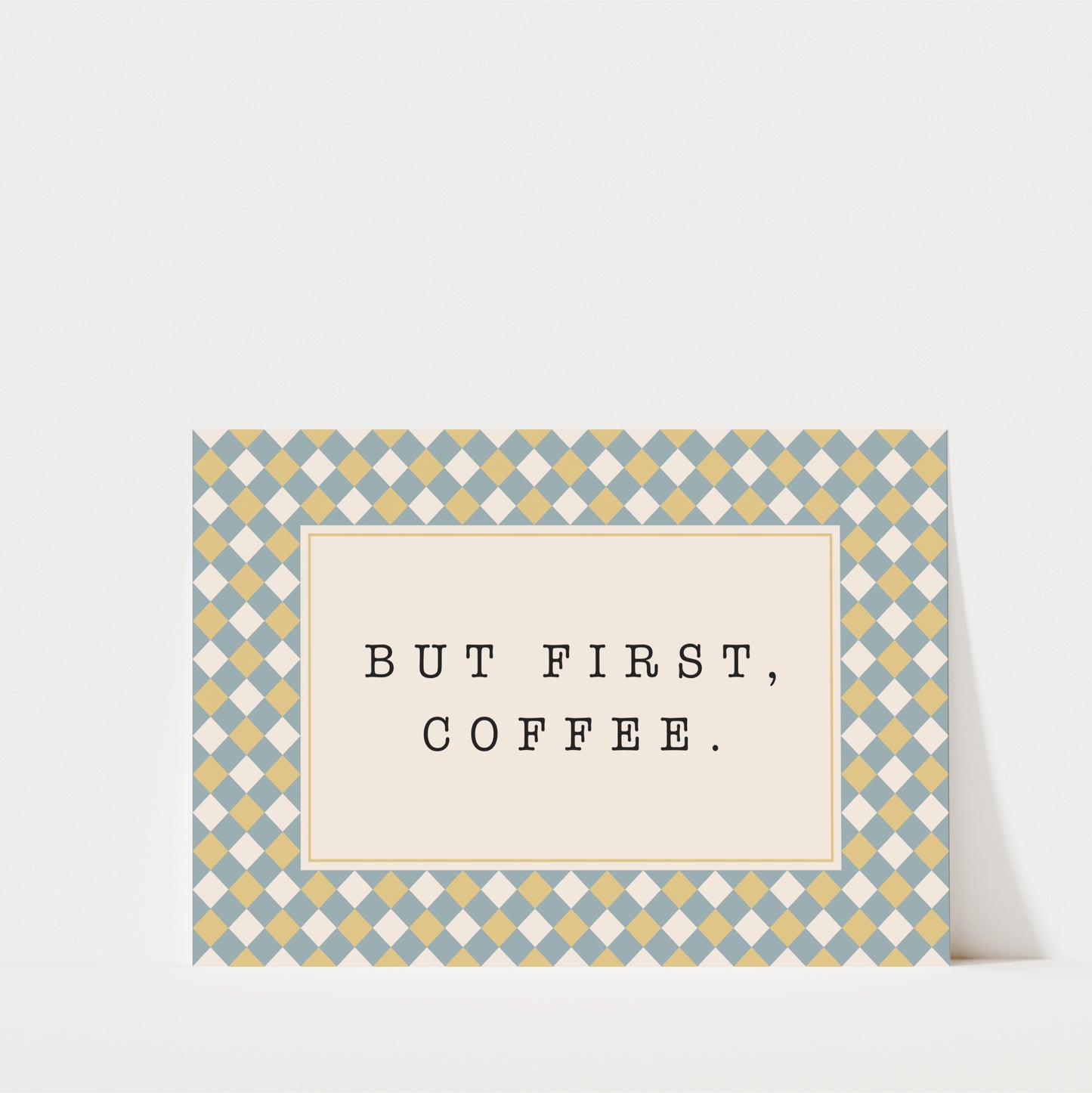 But First Coffee Diamonds - Coffee Wall Art Print (Landscape)