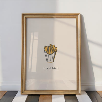 French Fries Wall Art Print – Minimal Kitchen Decor