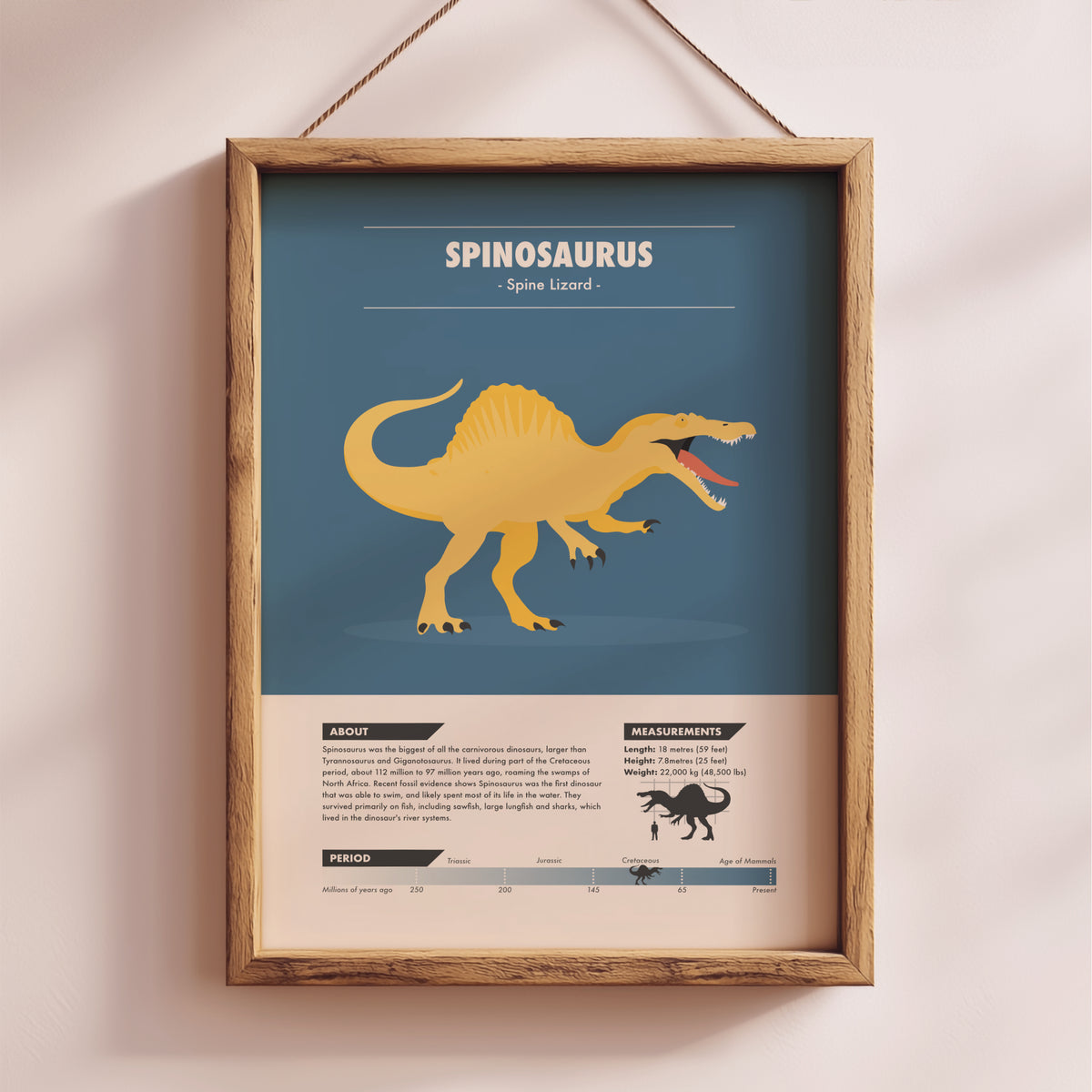 Spinosaurus Dinosaur Print - Kids Wall Art