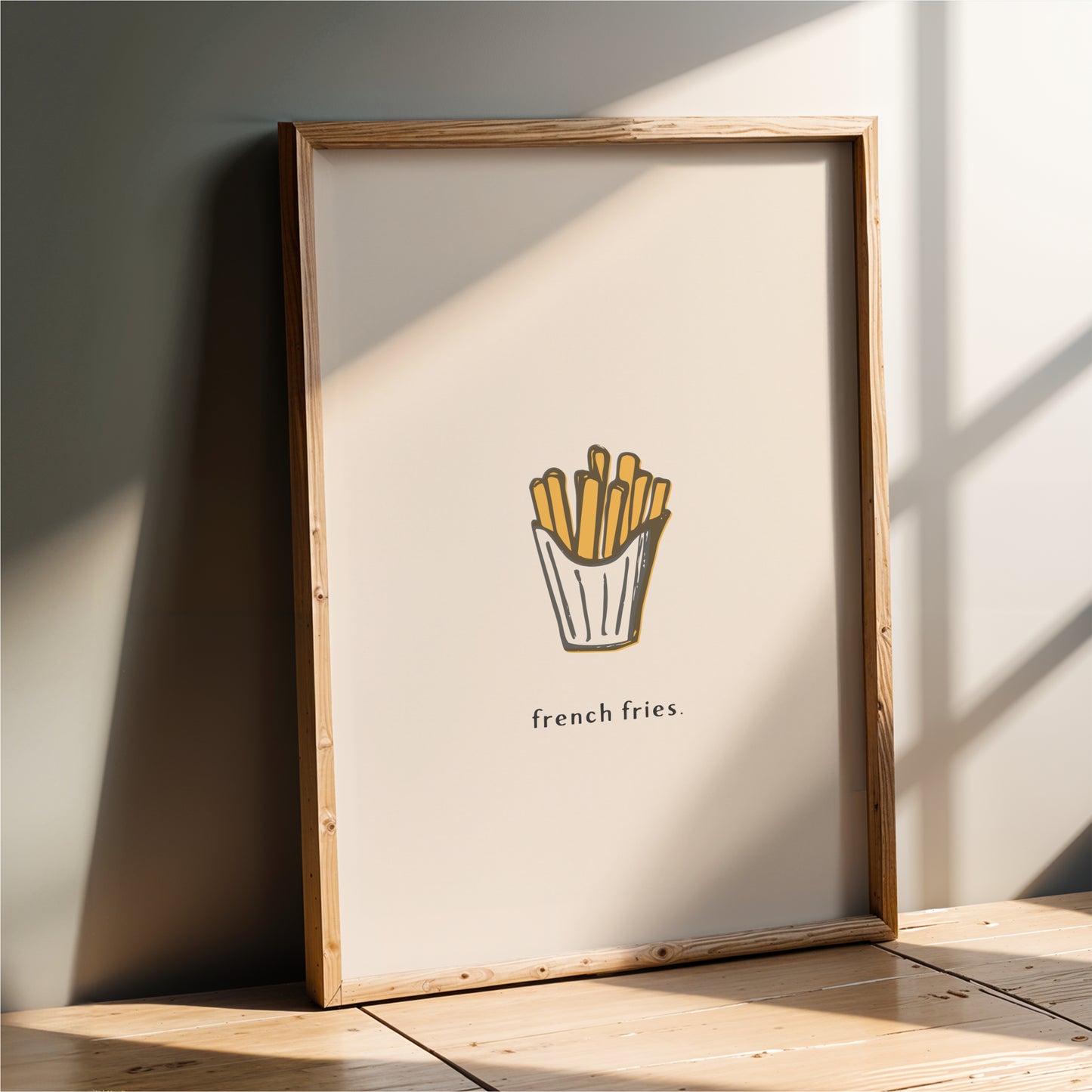 French Fries Wall Art Print – Minimal Kitchen Decor