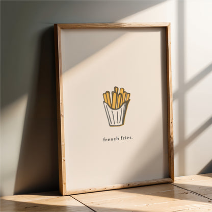 French Fries Wall Art Print – Minimal Kitchen Decor