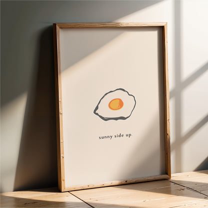 Sunny Side Up Egg Wall Art Print – Minimal, Kitchen & Breakfast Decor