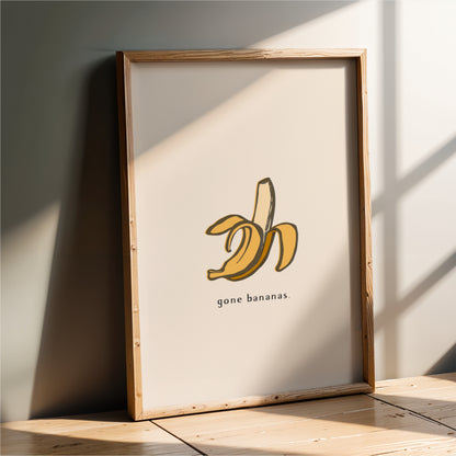 Gone Bananas Wall Art Print – Funny Kitchen Decor