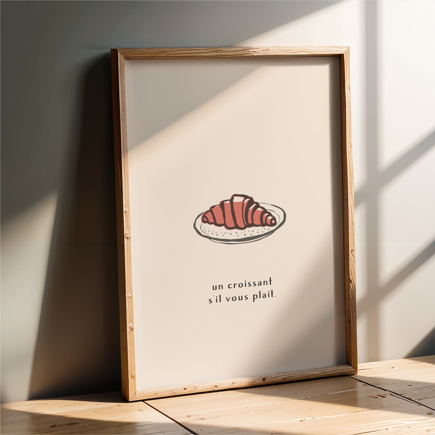 Croissant Wall Art Print – French Kitchen Decor & Café Style Food Poster