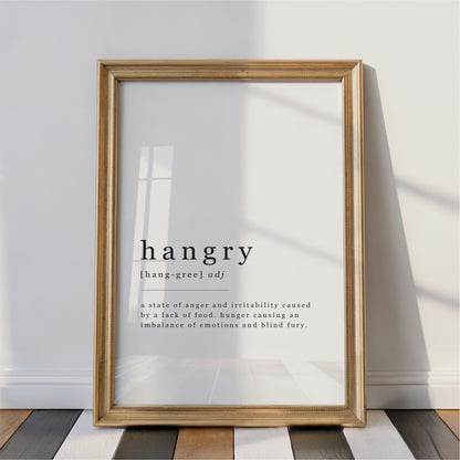 Hangry Definition - Kitchen Wall Art